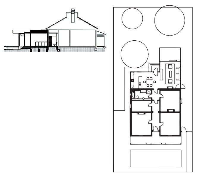 highgate house section and plan